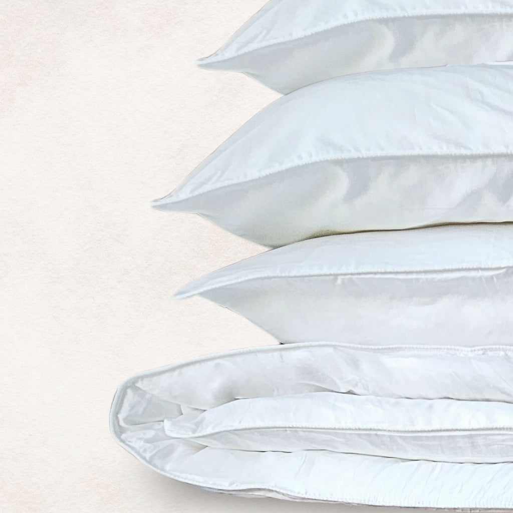 Luxury long-staple cotton king bedding set in white