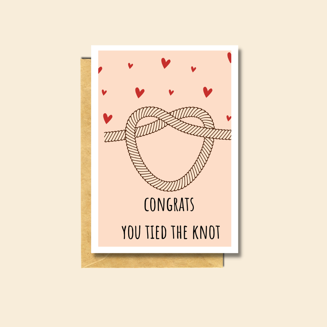 PärdēPress - You Tied The Knot - Blank Greeting Card