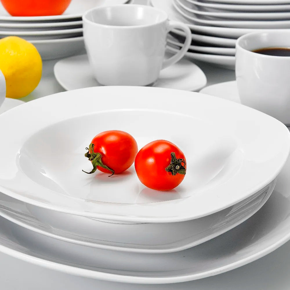 MALACASA White Porcelain Dinnerware