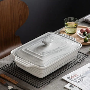 MALACASA Marbled Ceramic Bakeware