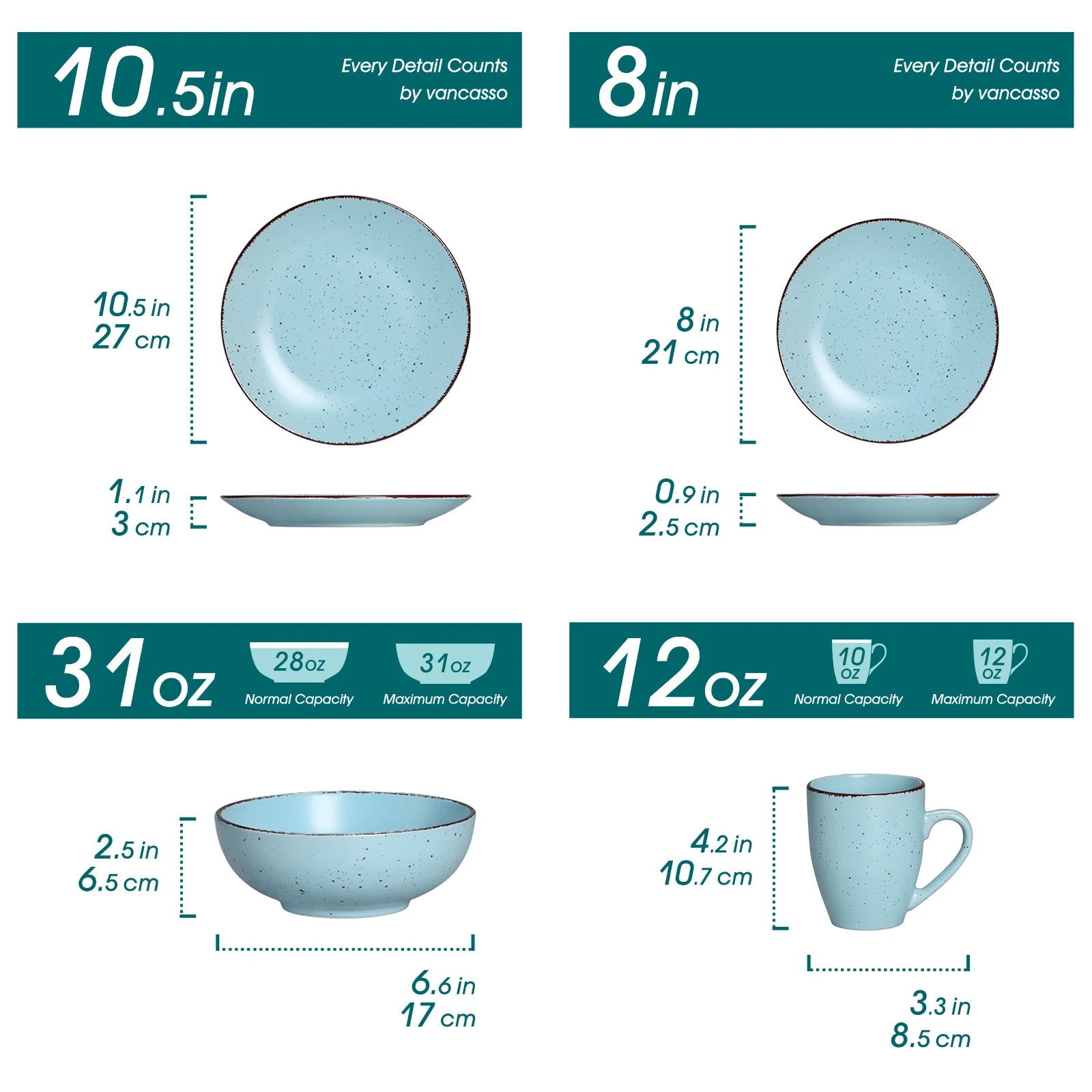 VANCASSO Moda Blue Dinnerware