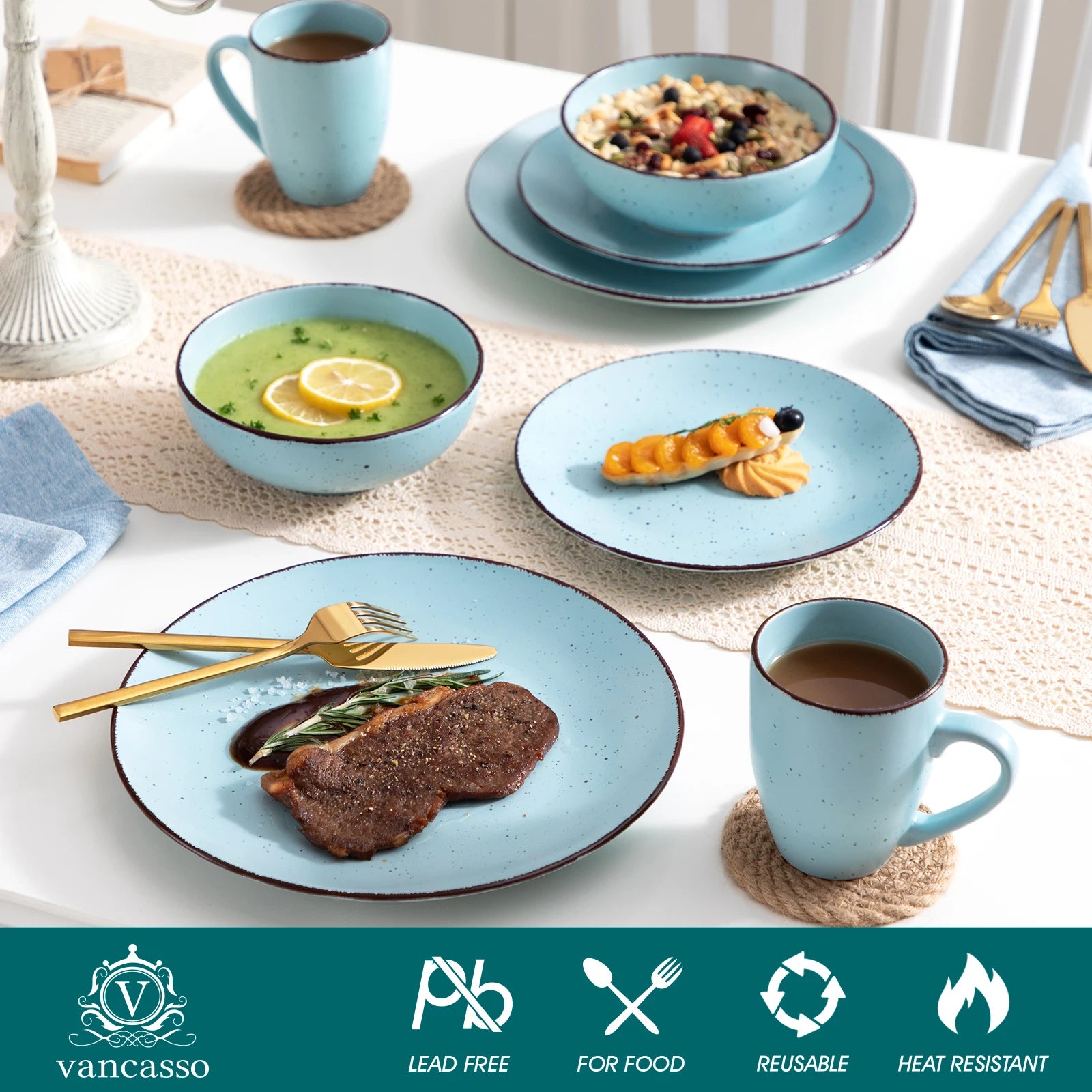 VANCASSO Moda Blue Dinnerware