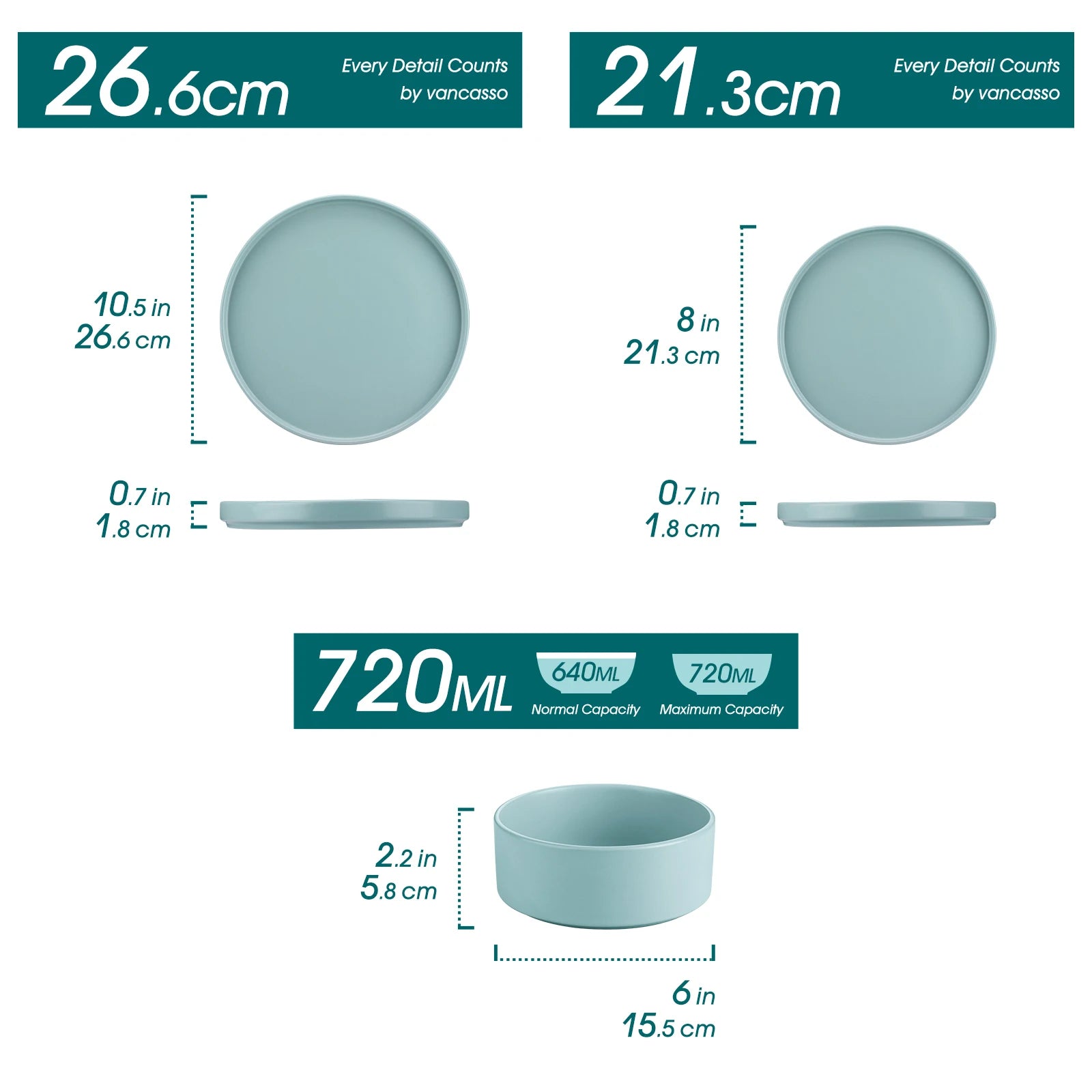 VANCASSO VENUS Aqua Dinnerware