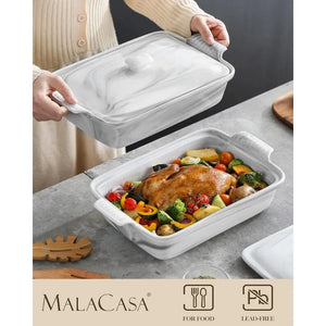 MALACASA Marbled Ceramic Bakeware