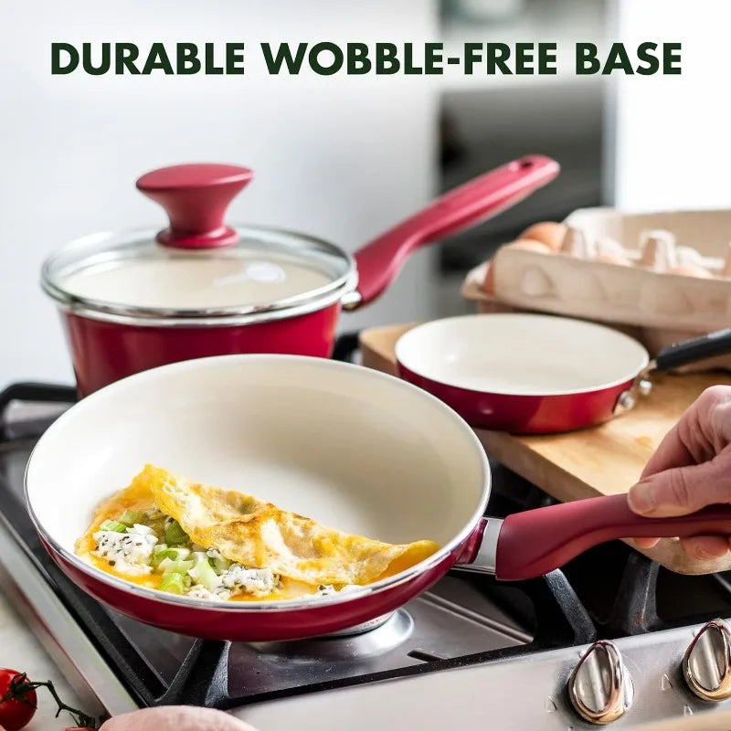 GreenPan Rio 16-Piece Healthy Ceramic Nonstick Cookware Set | PFAS-Free, Dishwasher-Safe, 5 Vibrant Colors