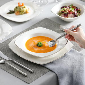 MALACASA Rafa Gold Trim Dinnerware