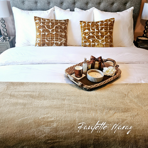 King Polished Bed Bundle - Paulette Maray Luxury Long-Staple Cotton Sateen Bedding in Snow White