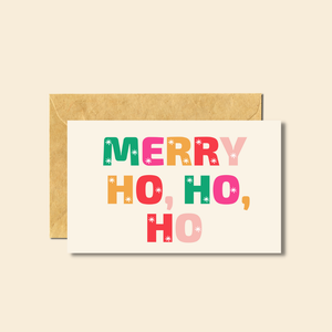 PärdēPress - Merry Ho, Ho, Ho - Blank Greeting Card